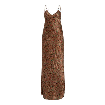 Paisley Silk Slip Gown