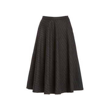 Melissa Pinstriped Wool-Cashmere Midi Circle Skirt