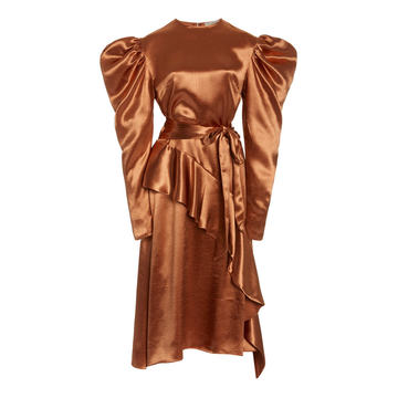 Clio Belted Satin Dress