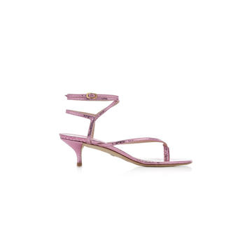 Jimena Metallic Snake-Effect Leather Sandals