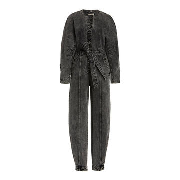 Atlas Onyx Belted Denim Jumpsuit