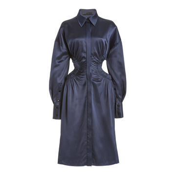 Satin Shirt Dress