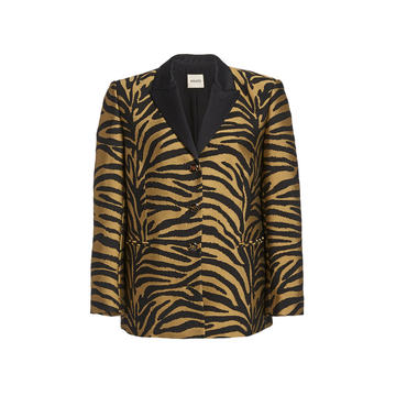 Joan Tiger-Print Cady Blazer