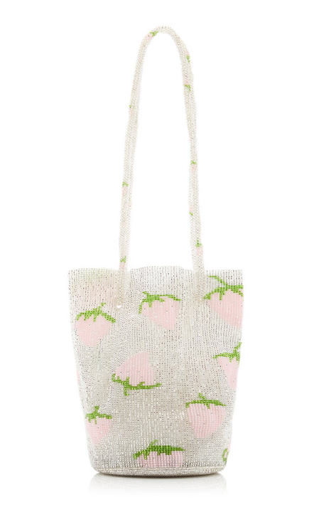 Pura Utz X M2Malletier Hand-Beaded Strawberry Top Handle Bag展示图