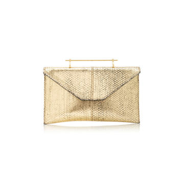 Annabelle Metallic Watersnake Clutch