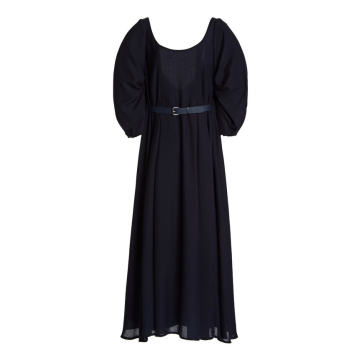 Willy Belt-Detailed Wool-Cashmere Midi Dress