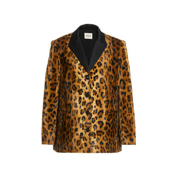 Joan Cheetah-Print Cotton-Blend Blazer