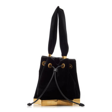 Star Velvet Top Handle Bag