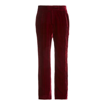 Cropped Velvet Cigarette Pants