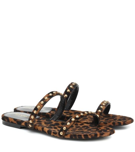 Kiki leopard-print calf hair sandals展示图