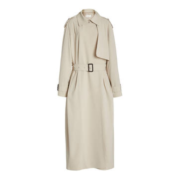 Yeli Oversized Wool-Blend Fluid Trench Coat