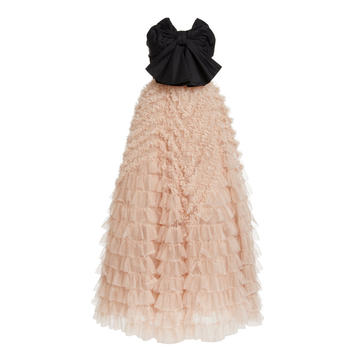 Two-Tone Ruffled Taffeta Gown