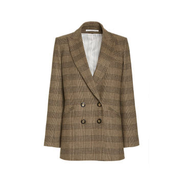 Oria Oversized Plaid Wool-Blend Double-Breasted Blazer