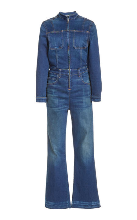 Rochelle Denim Flared-Leg Jumpsuit展示图