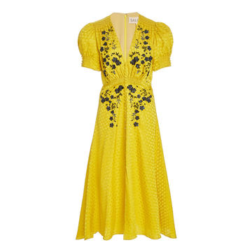 Lea Embroidered Silk Dress