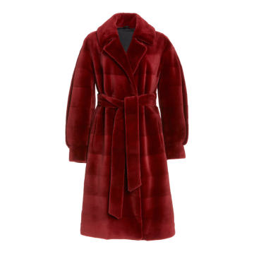 Belted Fur Wrap Coat