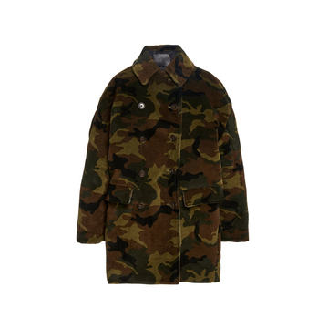 Hunting Oversized Camouflage Double-Breasted Coat