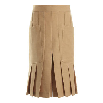 Pleated Wool Culottes