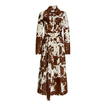 Belted Calf Hair Trench Coat