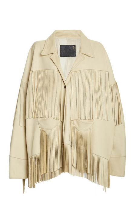 Oversized Fringed Leather Jacket展示图