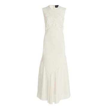 Lace-Detailed Silk Slip Dress