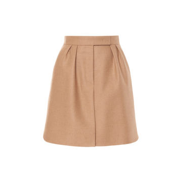 Zorro Pleated Camelhair Mini Skirt