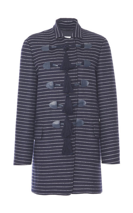 Bill Tassel-Detailed Striped Wool-Cashmere Jacket展示图