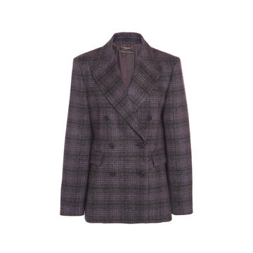 Prince Of Wales Wool-Silk Coat