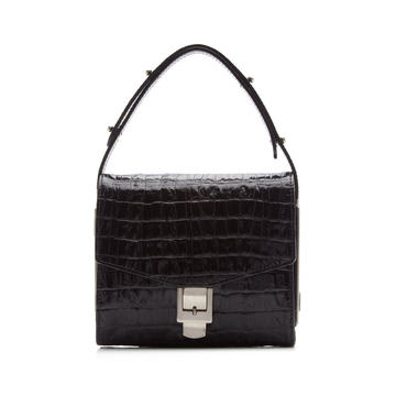 Memo Croc-Effect Leather Top Handle Bag