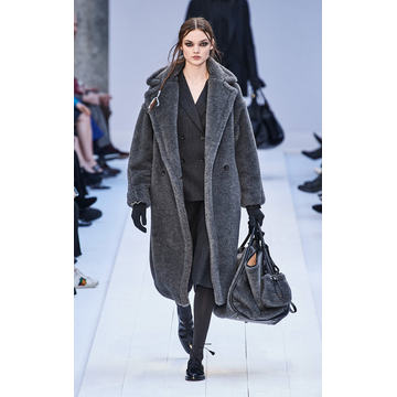 Oversized Wool-Alpca Blend Teddy Coat