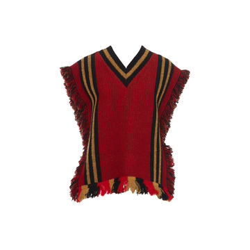 Fringed Knit Wool-Blend Vest