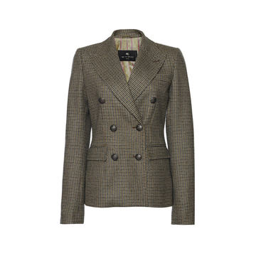 Checked Wool-Blend Blazer