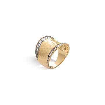 CLASSIC CHAIN钻石18k金马鞍造型戒指