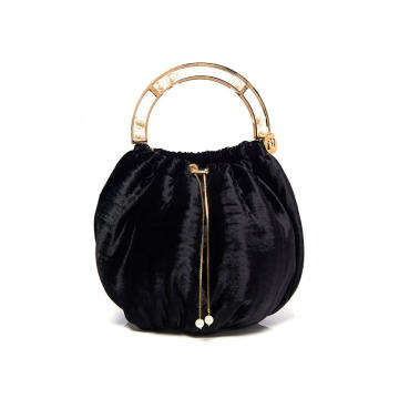 Irma Pearl Embellished Velvet Top Handle Bag
