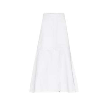 棉质斜纹布中长半身裙