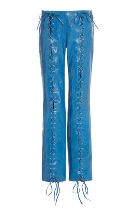 Christiana Lace-Up Leather Pants展示图