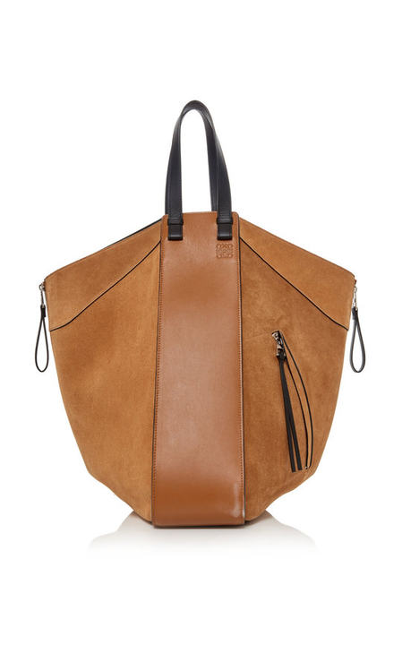 Hammock Contrasting Suede Leather Tote展示图