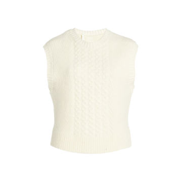 Cropped Cable-Knit Sweater Vest