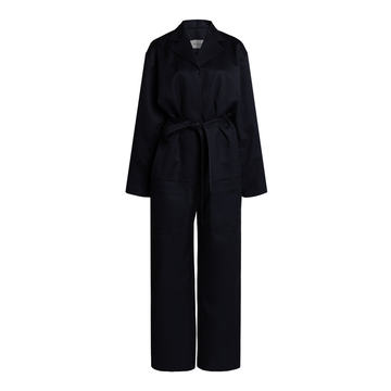 Belted Wool Utility Jumpsuit