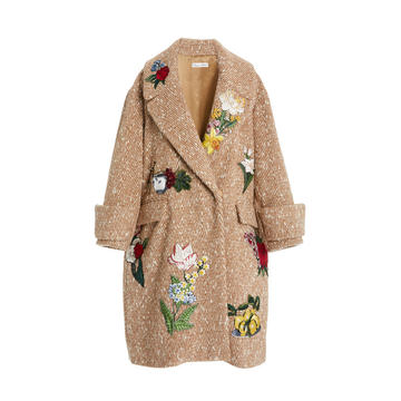 Patchwork Wool-Blend Coat