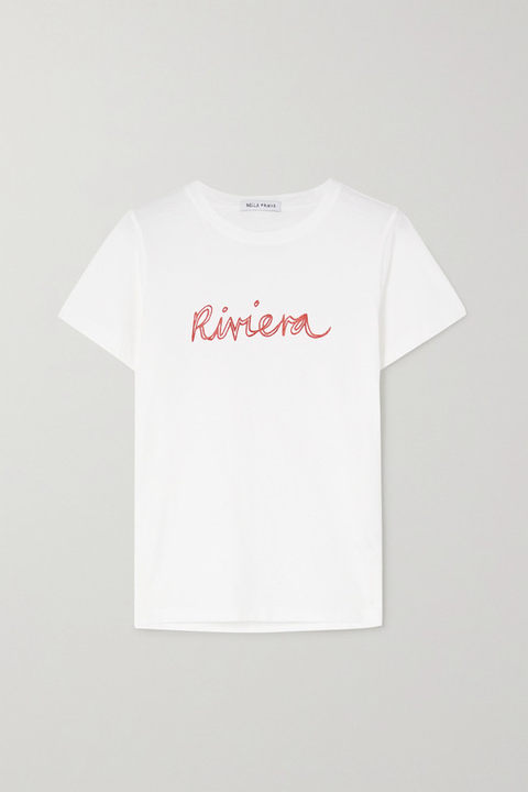 Riviera 印花有机纯棉平纹布 T 恤展示图