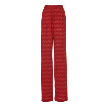 High-Rise Printed Cady Pants