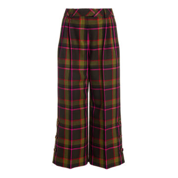 Check Wool Tailored Culottes