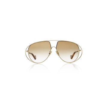 Gold-Tone Aviator-Style Sunglasses