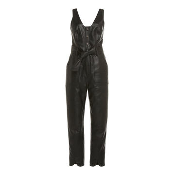 Mickey Belted Leather Jumpsuit