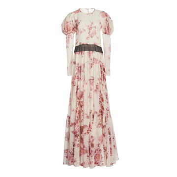 Floral-Print Georgette Maxi Dress