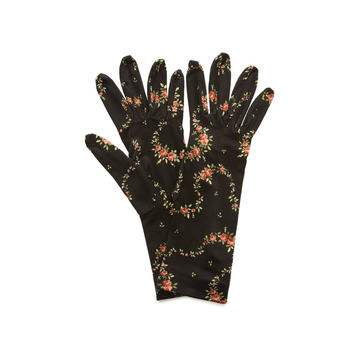 Floral-Printed Jersey Gloves