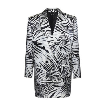 Zebra-Print Silk Blazer