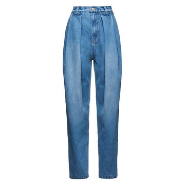 Pleated High-Rise Jeans