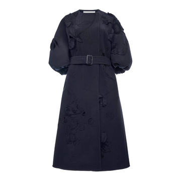 Puffed-Sleeve Wool Coat